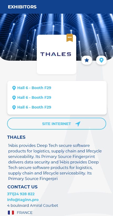 Fact sheets for full details of the exhibitors 